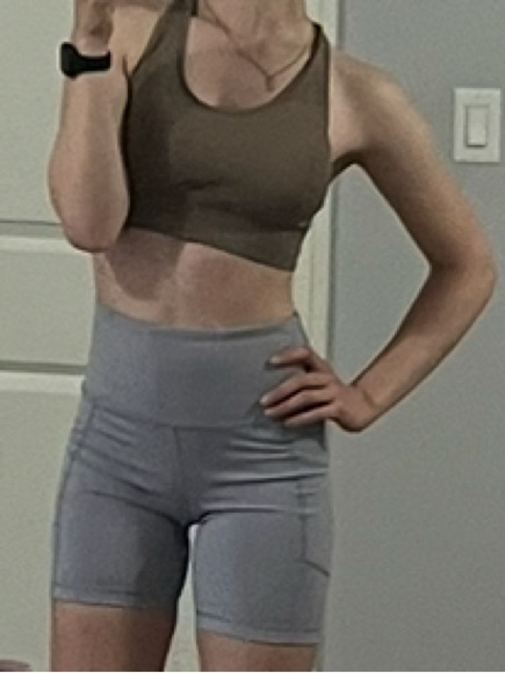 Women’s Workout Set: High-Waist Bike Shorts and Light Support Bra